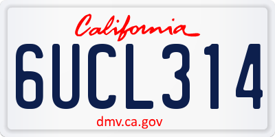 CA license plate 6UCL314