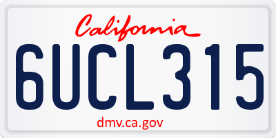 CA license plate 6UCL315