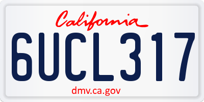 CA license plate 6UCL317