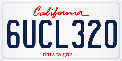 CA license plate 6UCL320
