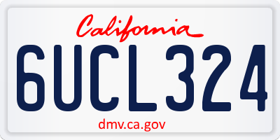 CA license plate 6UCL324