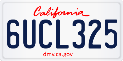 CA license plate 6UCL325