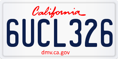 CA license plate 6UCL326