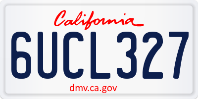 CA license plate 6UCL327