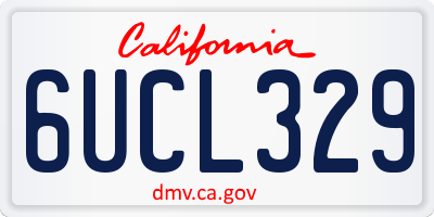 CA license plate 6UCL329