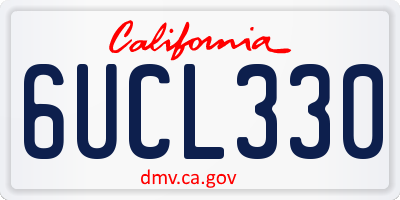 CA license plate 6UCL330