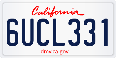 CA license plate 6UCL331