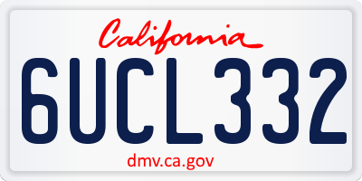 CA license plate 6UCL332