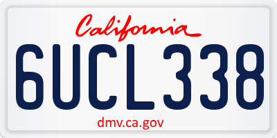 CA license plate 6UCL338