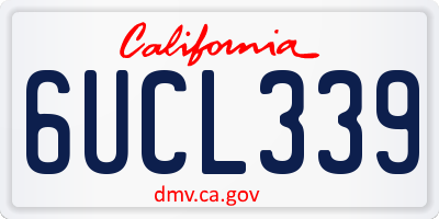 CA license plate 6UCL339