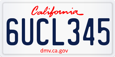 CA license plate 6UCL345