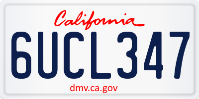 CA license plate 6UCL347