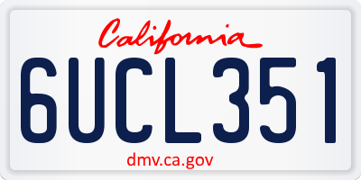 CA license plate 6UCL351