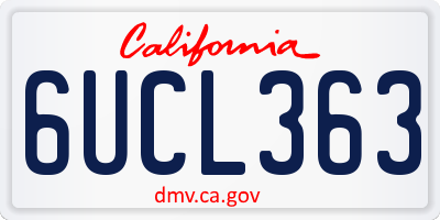 CA license plate 6UCL363