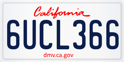 CA license plate 6UCL366