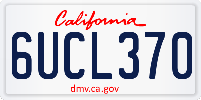 CA license plate 6UCL370