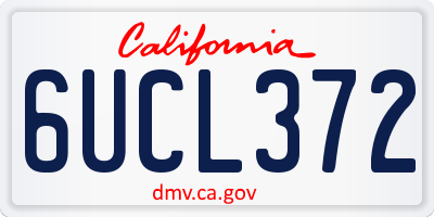 CA license plate 6UCL372