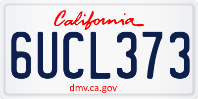 CA license plate 6UCL373