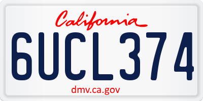 CA license plate 6UCL374