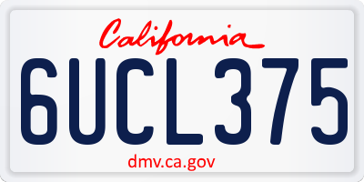 CA license plate 6UCL375