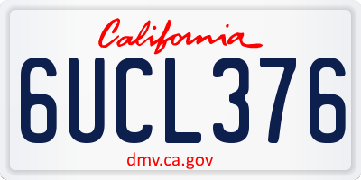 CA license plate 6UCL376