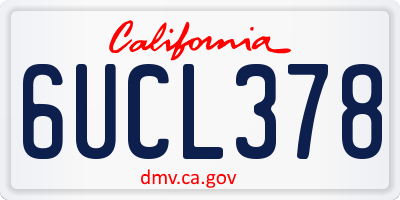 CA license plate 6UCL378