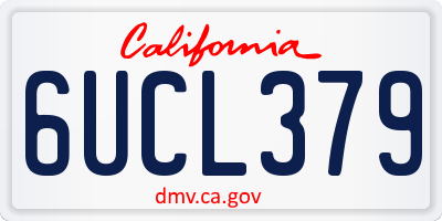 CA license plate 6UCL379