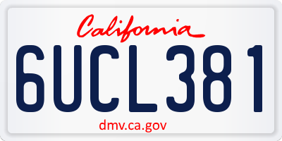 CA license plate 6UCL381