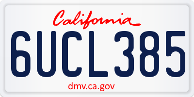CA license plate 6UCL385