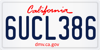 CA license plate 6UCL386