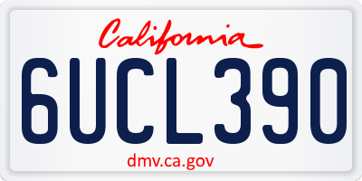 CA license plate 6UCL390