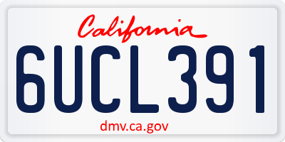 CA license plate 6UCL391