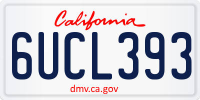 CA license plate 6UCL393
