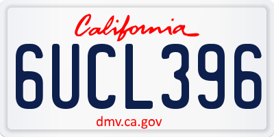 CA license plate 6UCL396