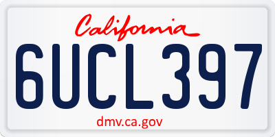 CA license plate 6UCL397