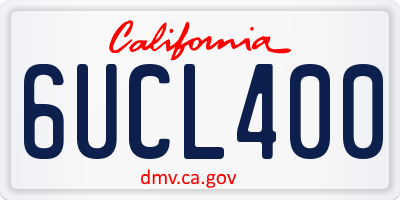 CA license plate 6UCL400