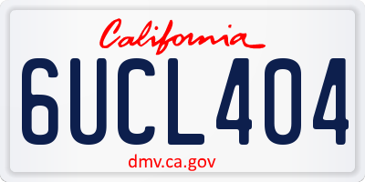 CA license plate 6UCL404