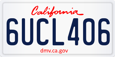 CA license plate 6UCL406