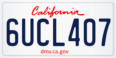 CA license plate 6UCL407