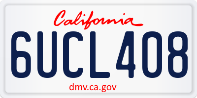 CA license plate 6UCL408
