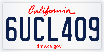CA license plate 6UCL409
