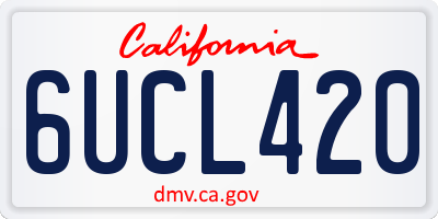 CA license plate 6UCL420