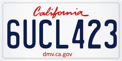 CA license plate 6UCL423