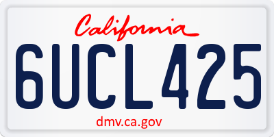 CA license plate 6UCL425