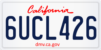 CA license plate 6UCL426