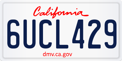 CA license plate 6UCL429