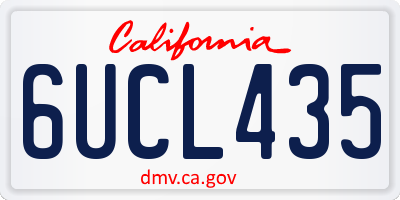 CA license plate 6UCL435