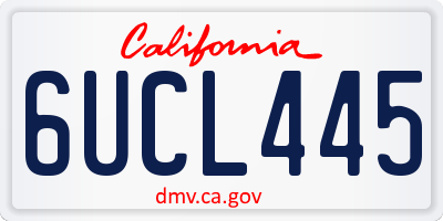 CA license plate 6UCL445