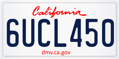 CA license plate 6UCL450