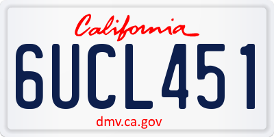 CA license plate 6UCL451